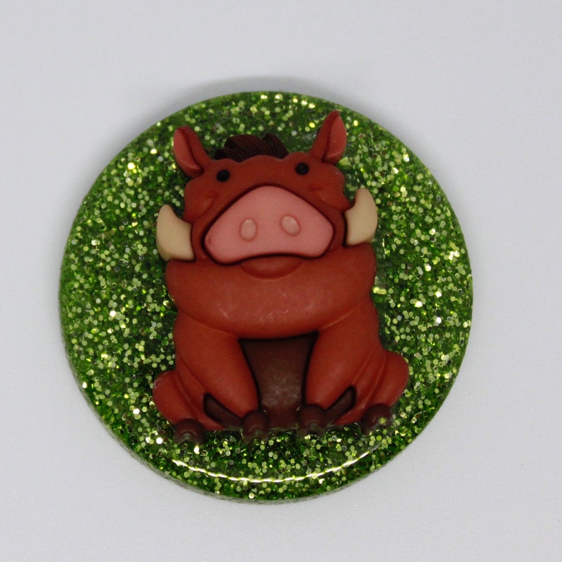 Pumba badge reel Disney Lion King warthog retractable ID holder nurse teacher student tech PT gift idea Country Bear Crafting