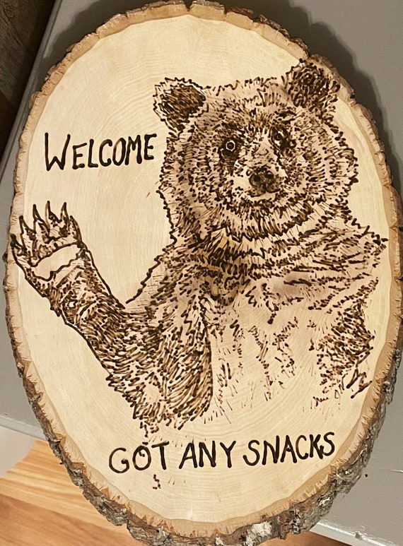 Bear Wood Burning. Wood Burning for Camp or Cabin. Etsy