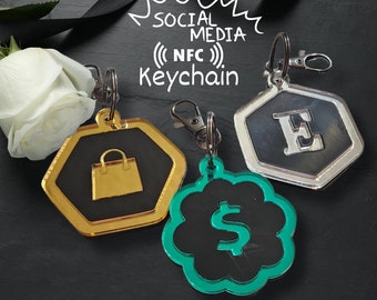 NFC digitalt nyckelringskort: Tryck för att dela sociala medier