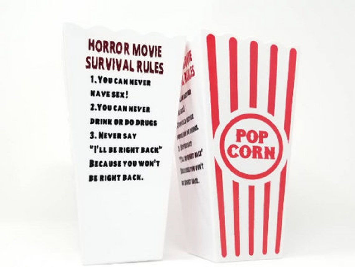 Personalized Popcorn Horror Movie Container Etsy