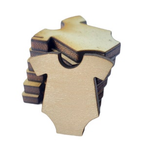 Unfinished Wood Onesie Cutouts: DIY Baby Shower Decor