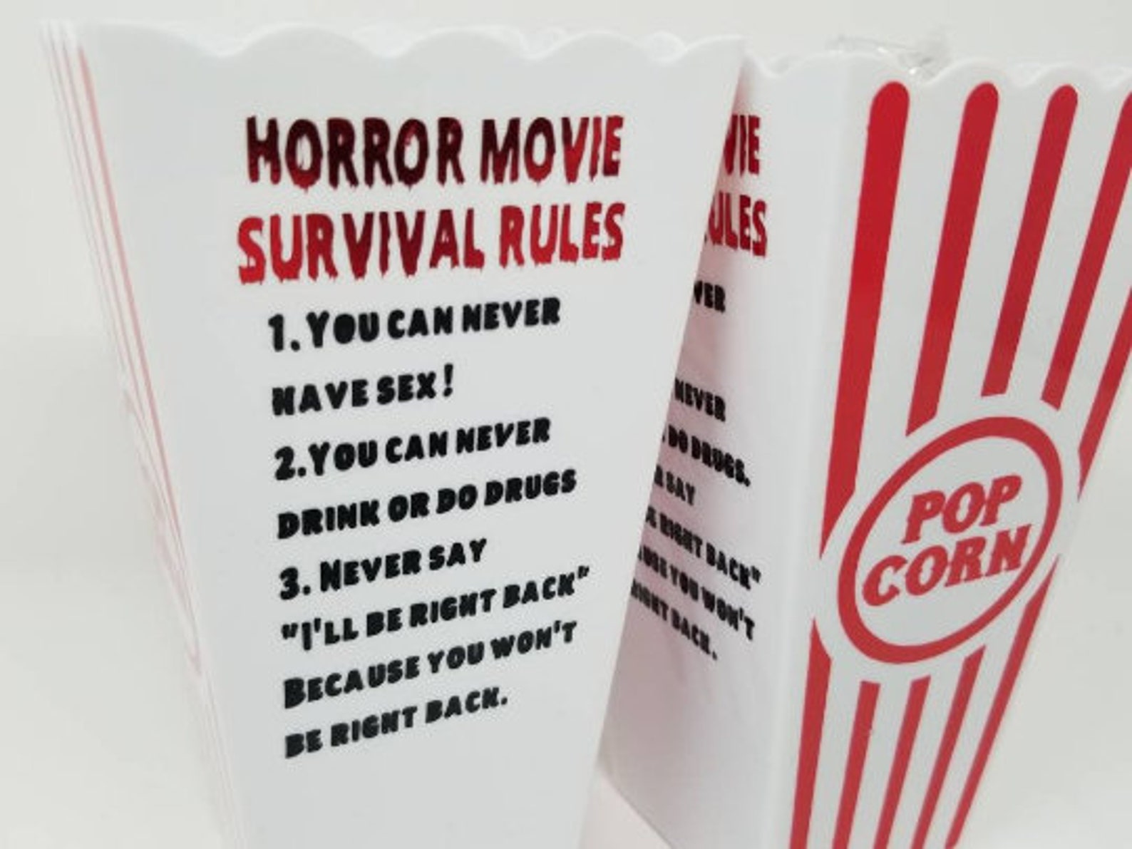 Personalized Popcorn Horror Movie Container Etsy