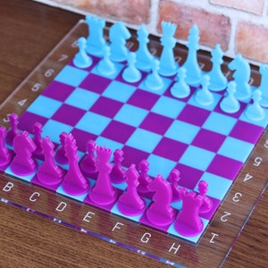 Custom Acrylic Chess Set: Unique Two-Tone Board Game