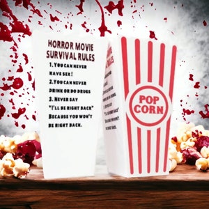 Personalized Popcorn Horror Movie Container