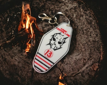 Jason Friday the 13th Motel Key Chain, Camp Crystal Lake