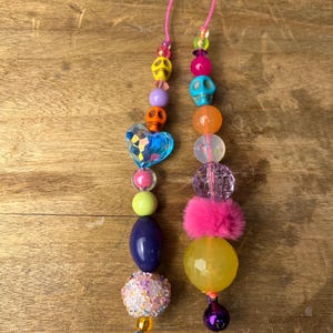 Blythe Doll Pull Strings Pullstrings, Pull Ring, Charms, Customizing Accessories, Sugar Candy Skull Rainbow Pulls