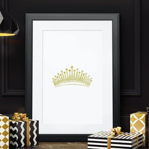 Gold Crown Print, Queen Wall Decor, Girl's Room (digital Download) - Etsy