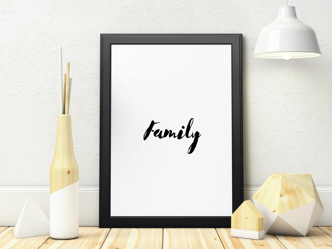 Family Digital Print, Printable, Family Word, Wall Hanging, Wall Poster