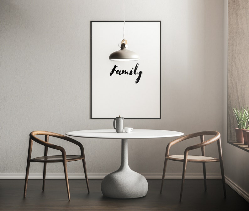 Family Digital Print, Printable, Family Word, Wall Hanging, Wall Poster