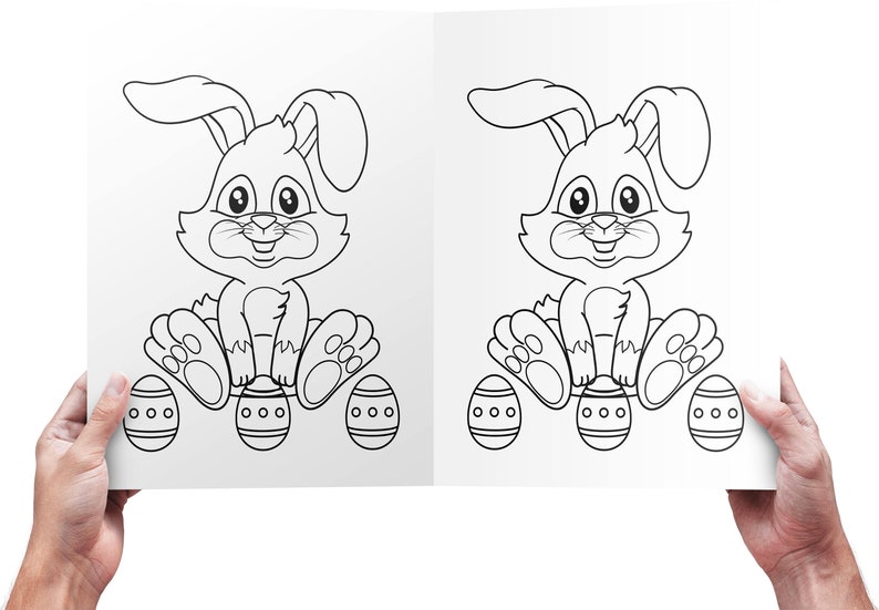Easter Coloring Sheets, Easter Bunny Coloring Page, 8.5x11, A4, Easter Coloring Page, Coloring Pages, Printable Coloring, Instant Download image 2