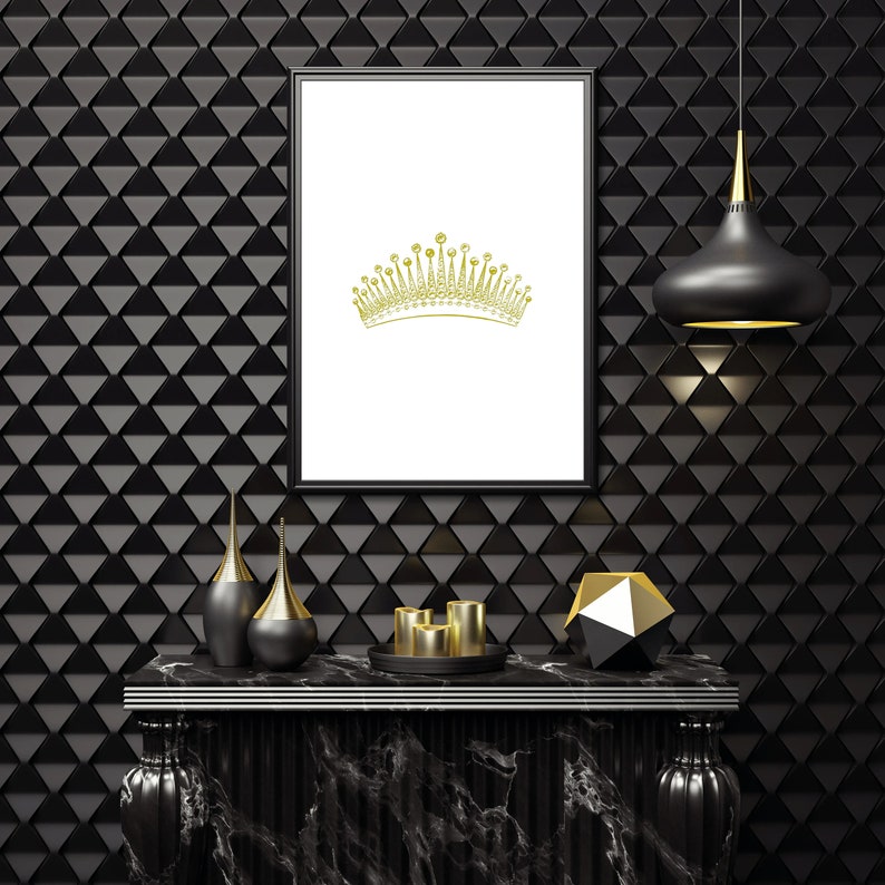 Gold Crown Print, Queen Wall Decor, Girl's Room (digital Download) - Etsy