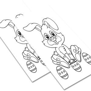 Easter Coloring Sheets, Easter Bunny Coloring Page, 8.5x11, A4, Easter Coloring Page, Coloring Pages, Printable Coloring, Instant Download image 3