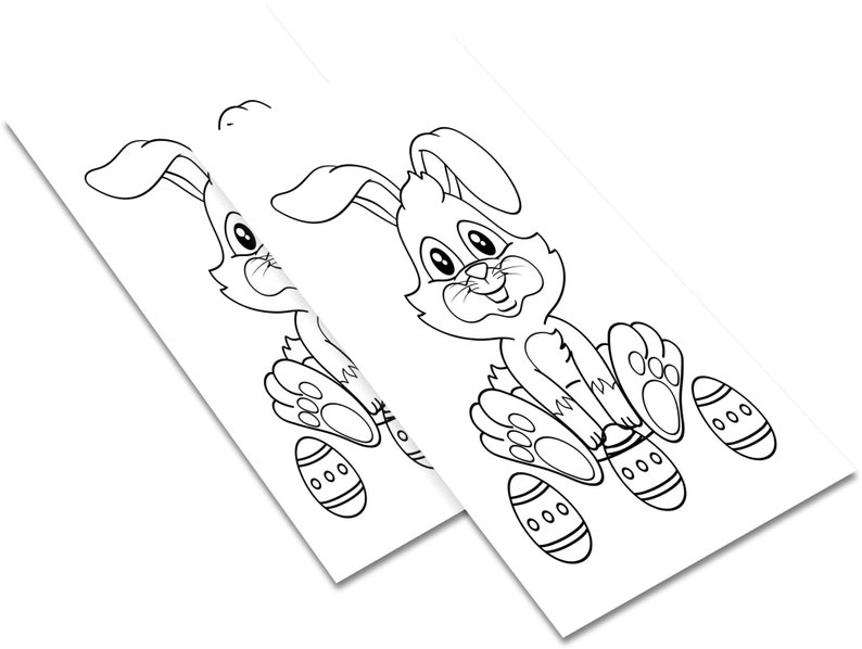 Easter Coloring Sheets, Easter Bunny Coloring Page, 8.5x11, A4, Easter Coloring Page, Coloring Pages, Printable Coloring, Instant Download image 3