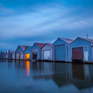 Boat Houses | Port Rowan Ontario | Landscape | Reflection|Cloudy | Fine Art Photograph | Photograph | Fine Art Print | High Resolution