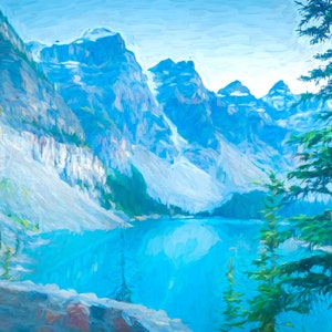 Moraine Lake art photo| Banff National park | Fine Art | Canadian Glacier lake landscape | mountain | Decor for bed, office, living room