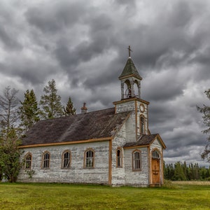 Abandoned Church | Northern Ontario | Landscape | Reflection|Cloudy | Fine Art Photograph | Photograph | Fine Art Print | High Resolution