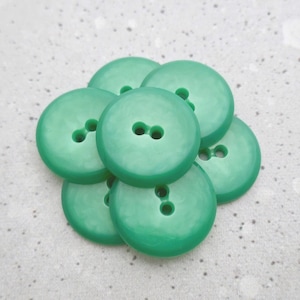 Green-Cyan Buttons, 27mm 1.06 in. - SeaFoam Green Fusion Swirl Buttons w/ 2-Hole Groove - VTG NOS Tonal Silky Mint Green Sewing Buttons P438