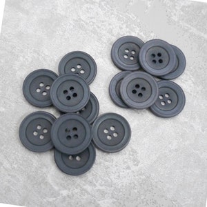 Pewter Gray Buttons, ≈20mm .78 in - CHOOSE Light or Dark Smoke-Grey 4-Hole Buttons - Vtg NOS Semi-Translucent Satin Matte-Gray Buttons NP046