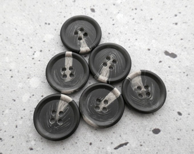 Black Lighthouse Buttons, 9mm 3/8 Inch - 16 Vintage NOS 4-hole Monotone ...
