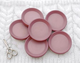 Dogwood Pink Buttons, ≈28mm 1.10" - Matte Mauve Rose French Coat Shank-Buttons - Vtg NOS Simply Modern Dusty Taffy-Pink Sewing-Buttons P1090