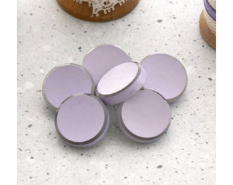 Mistic Purple Buttons, ≈19mm 3/4 inch - Dimpled Opaque Light Lavender Shank-Buttons - Vtg NOS Thick & Boxy Pale Violet Modern-Buttons P483