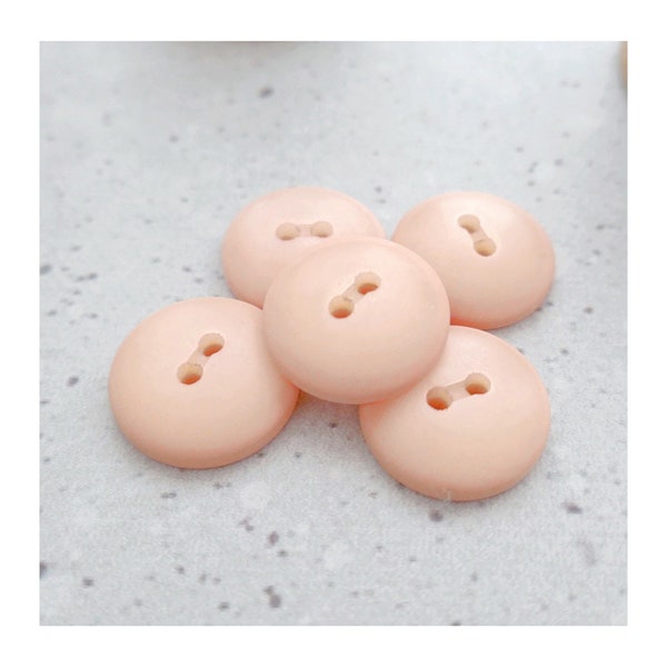 Frosted Pale Pink Buttons, 18mm .71 inch - Domed Pale Pink Sew-Through Buttons - 5 VinTaGe NOS Layered Tutu Pastel Pink Sewing Buttons P500