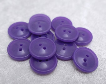 Saturated Blue-Violet Sew-Throughs, ≈12mm 1/2 inch - Small Volcano-Purple Sewing-Buttons - Vtg NOS Glossy Vivid Indigo-Purple Buttons NP056