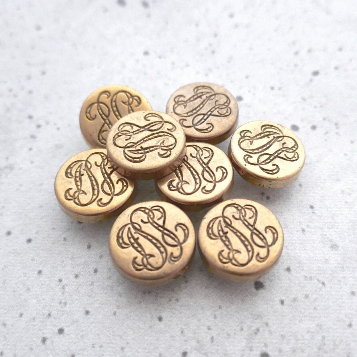 Monogram Buttons Etsy