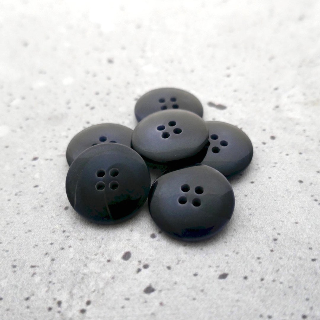 Deep Blue Buttons, ≈21mm 7/8 In. - Designer Two-tone-blue Wave 4-hole ...