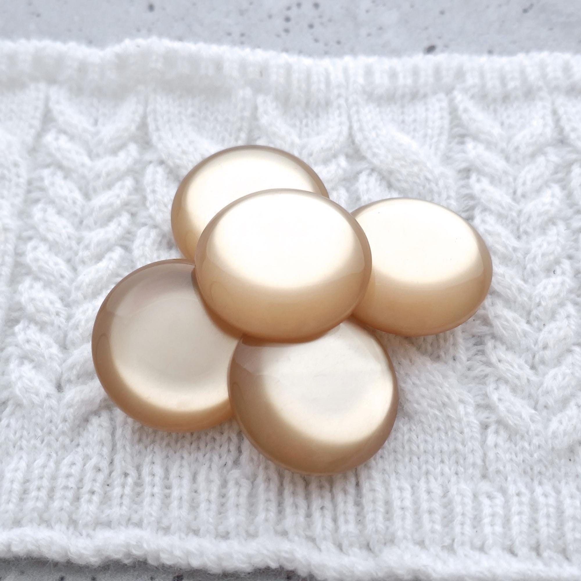 Luminous Beige Sewing-buttons, ≈28mm 1-1/8 Inch - Gently Rounded Glossy ...