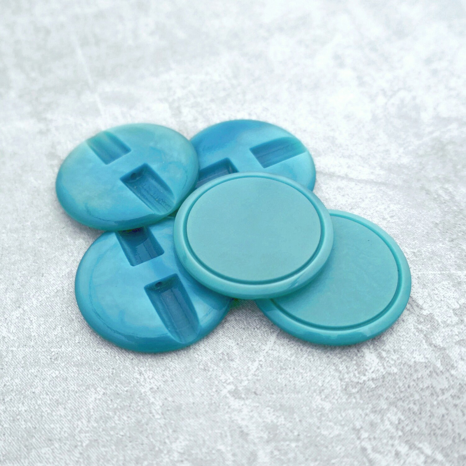 Pierced Blue Buttons 28mm 1-1/8 Inch 31mm 1-1/4 Inch 