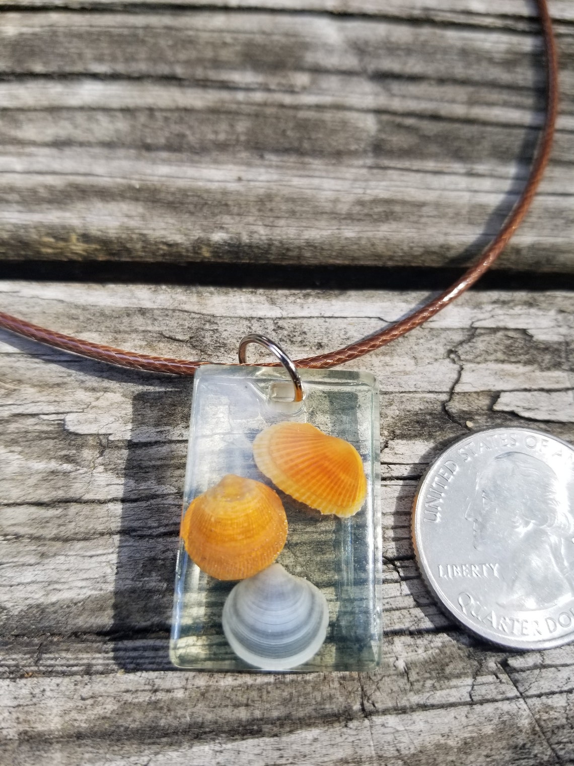 Shell necklace made with epoxy resin sea shells Etsy