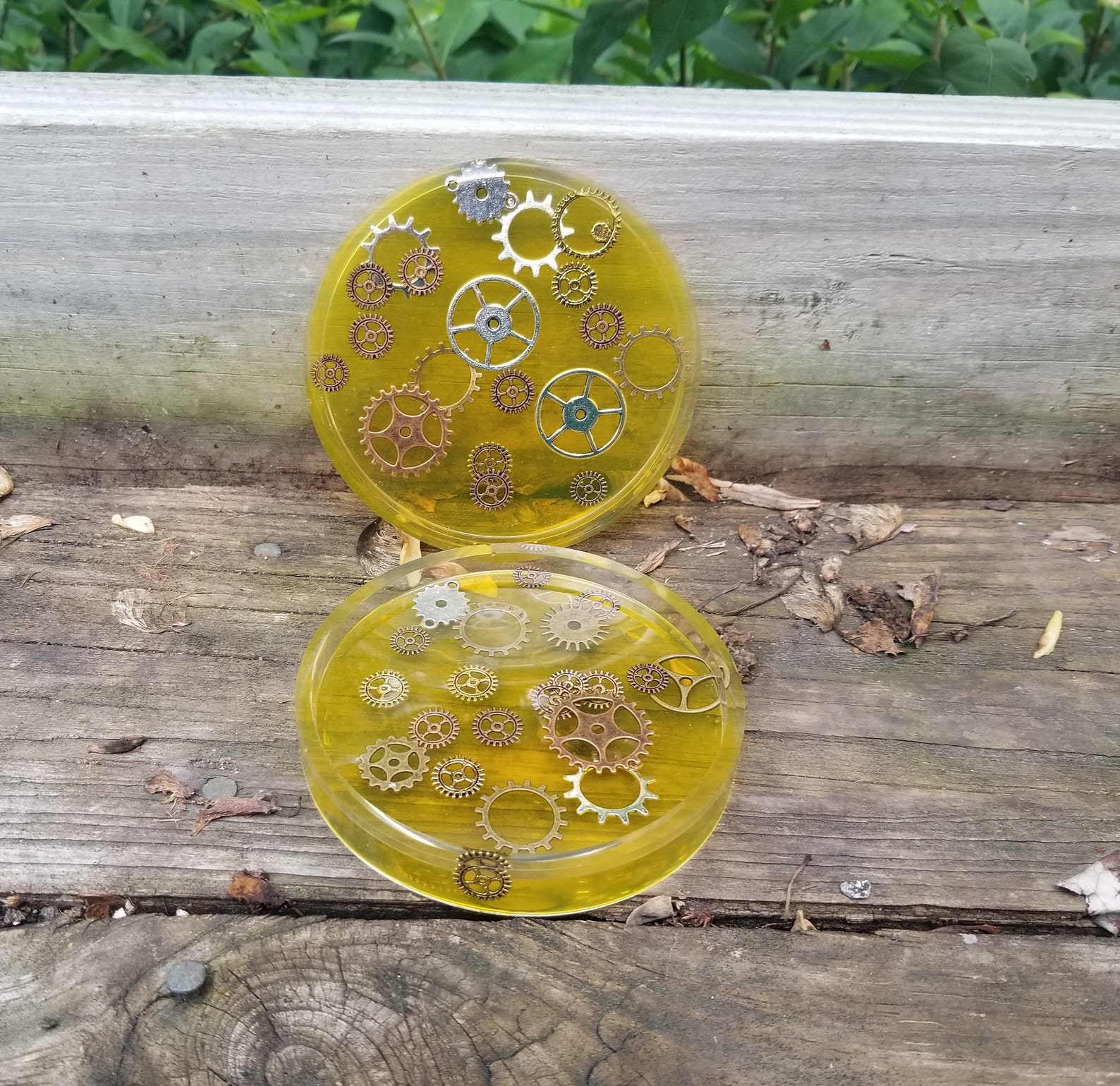Coasters epoxy resin handmade Set of 2 Etsy