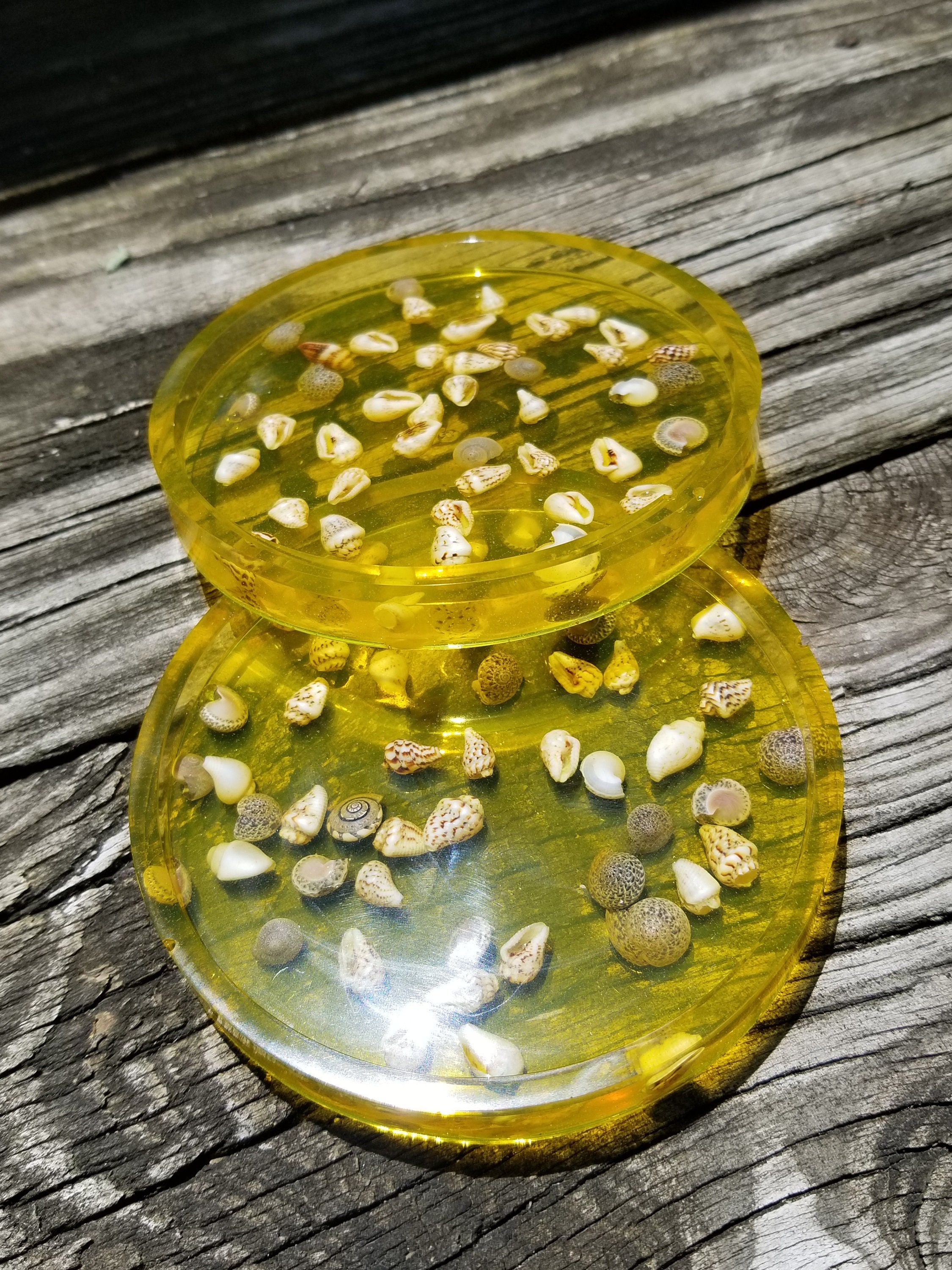 Coasters epoxy resin handmade Set of 2 Etsy