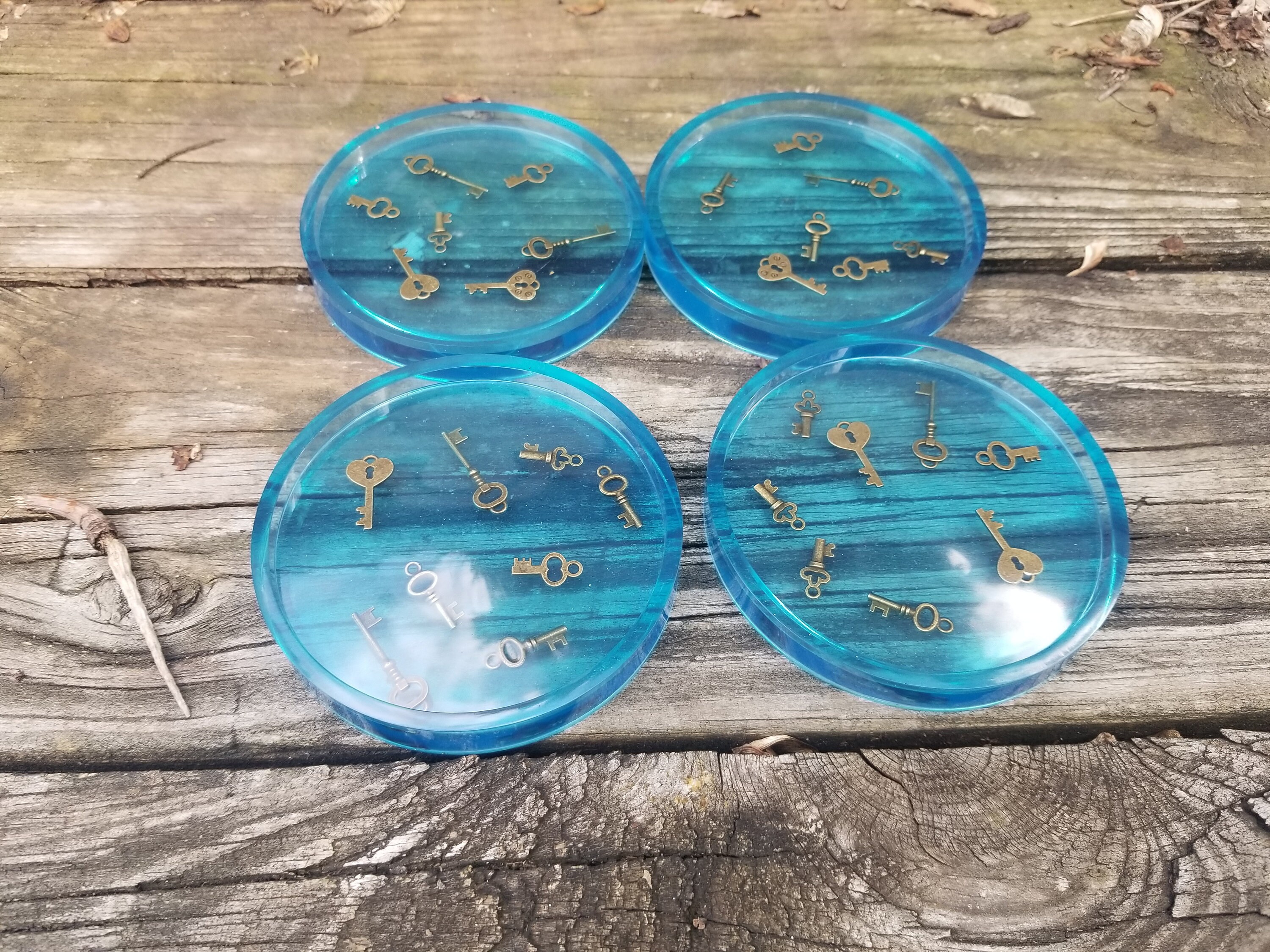 Coasters SET OF 4 Epoxy Resin handmade rocks Etsy