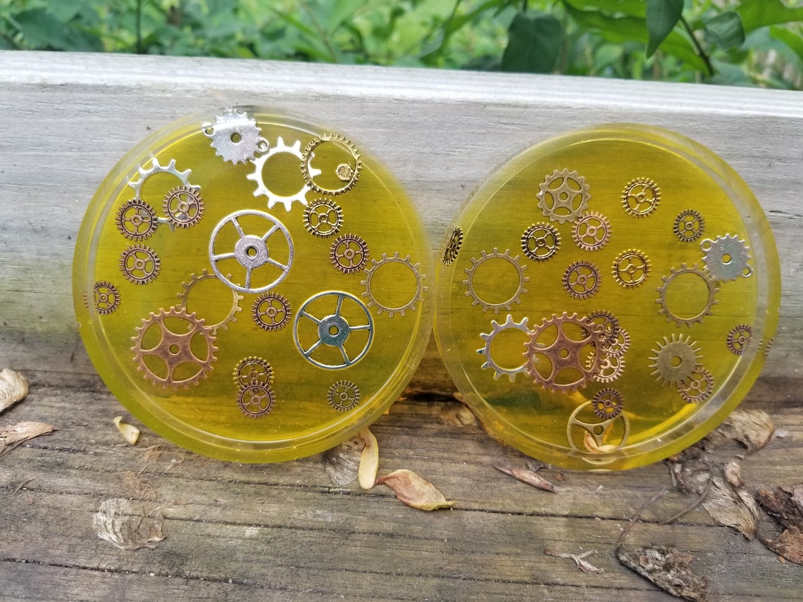 Coasters epoxy resin handmade Set of 2 Etsy