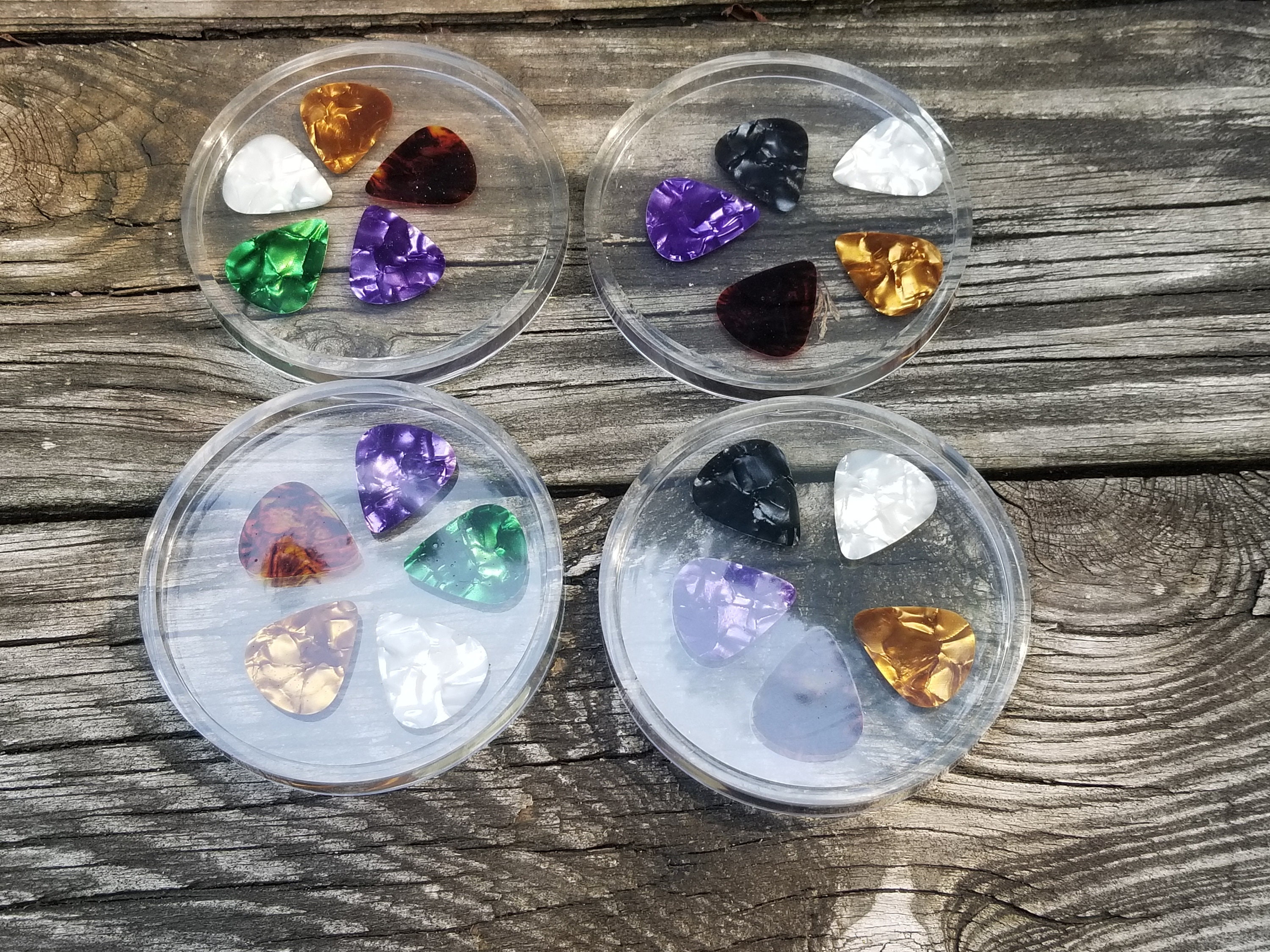 Guitar Picks Ibenez Gibson Coasters SET OF 4 Epoxy Etsy