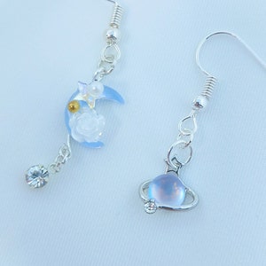 Orecchini Honkai Star Rail Orecchini HSR Everyday Gioielli Astral Express Crew Orecchini Blue Planet Moon Orecchini Starry Galaxy Regalo Honkai Merch