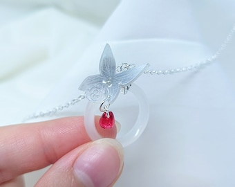 Hua Cheng's Ashes Ring Necklace (A Heaven Official's Blessing TGCF Inspired Handmade Item Tian Guan Ci Fu Gift for Xie Lian)