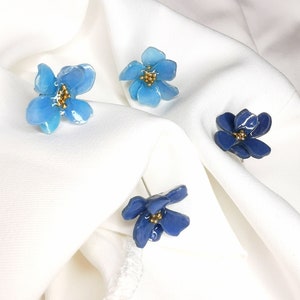 Blue Flower Earrings image 1
