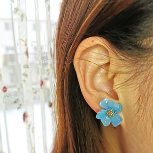 Blue Flower Earrings image 7