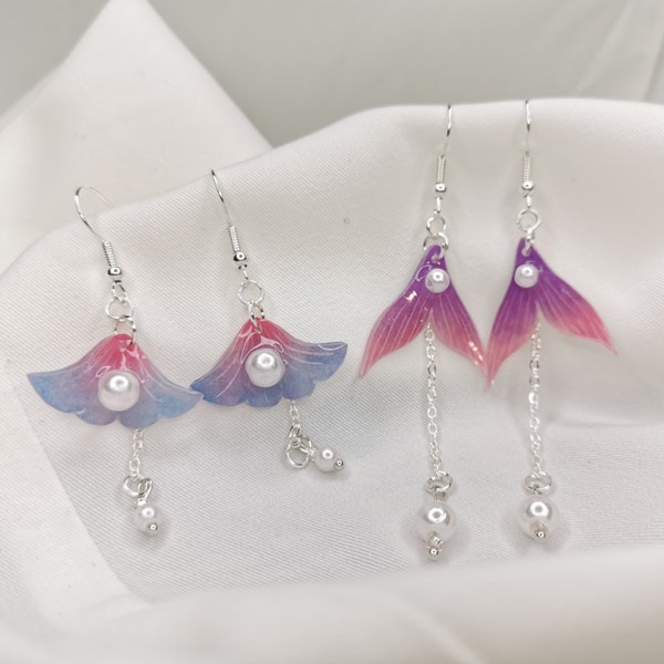 Boucles d'oreilles Sangonomiya Kokomi (un article fait main inspiré de l'impact Genshin)