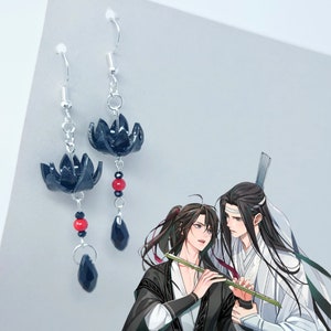 MDZS Wei Wuxian Earrings Lan Wangji Earrings Mo dao zu shi Jewelry Wangxian Grandmaster of Demonic Danmei merch yaoi anime gift for friend