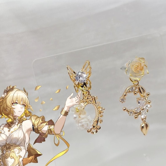 HSR アグラエア イヤリング Honkai Star Rail ゴールド フローラル