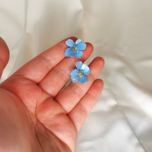 Blue Flower Earrings Sky Blue