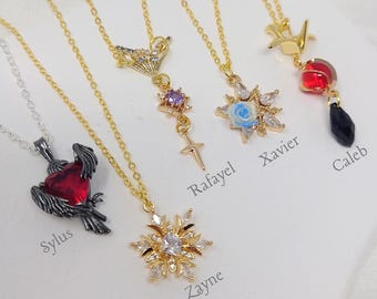 Love Deepspace Necklace Gift Sylus Zayne Rafayel Xavier Caleb Inspired Jewelry Pieces Raven Snowflake Merman Star Paper Crane Charm Pendants