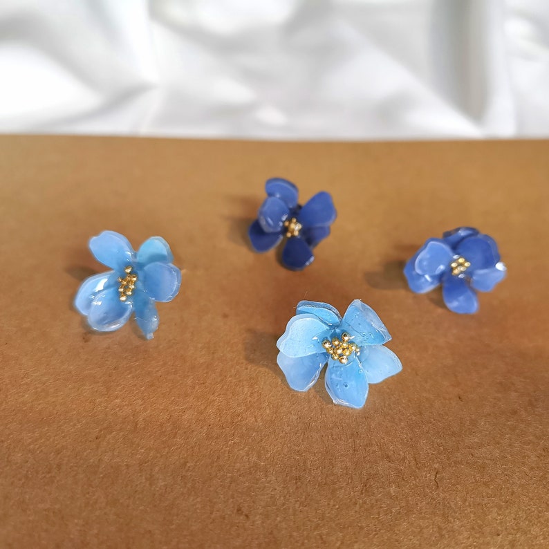 Blue Flower Earrings image 3