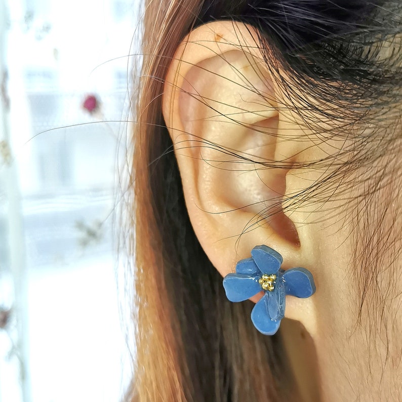 Blue Flower Earrings image 8