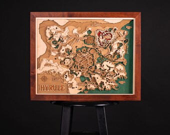 3D Hyrule Wood Map, Zelda Game Map