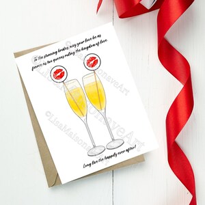 Cartão de casamento para impressão, DOWNLOAD INSTANTÂNEO, cartão de noivado, cartão de recém-casados, cartão de felicitações 4,25 x 5,5, envelope para impressão, beijo de batom vermelho